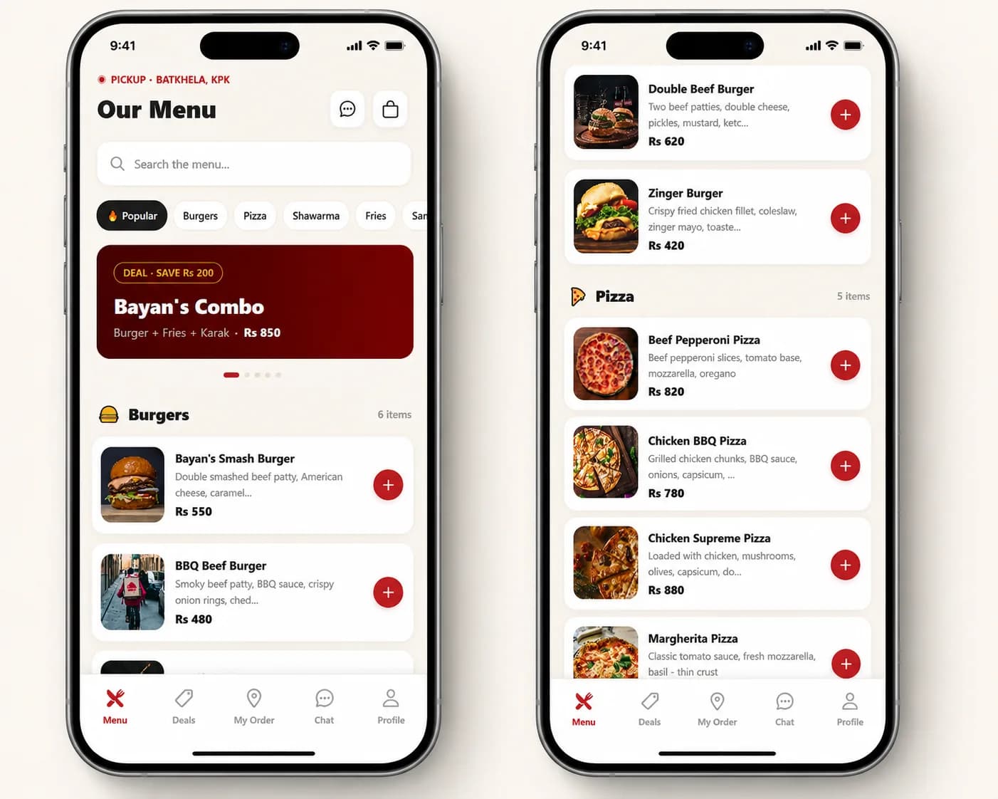 Bayan’s Cafe — Mobile App — Menu