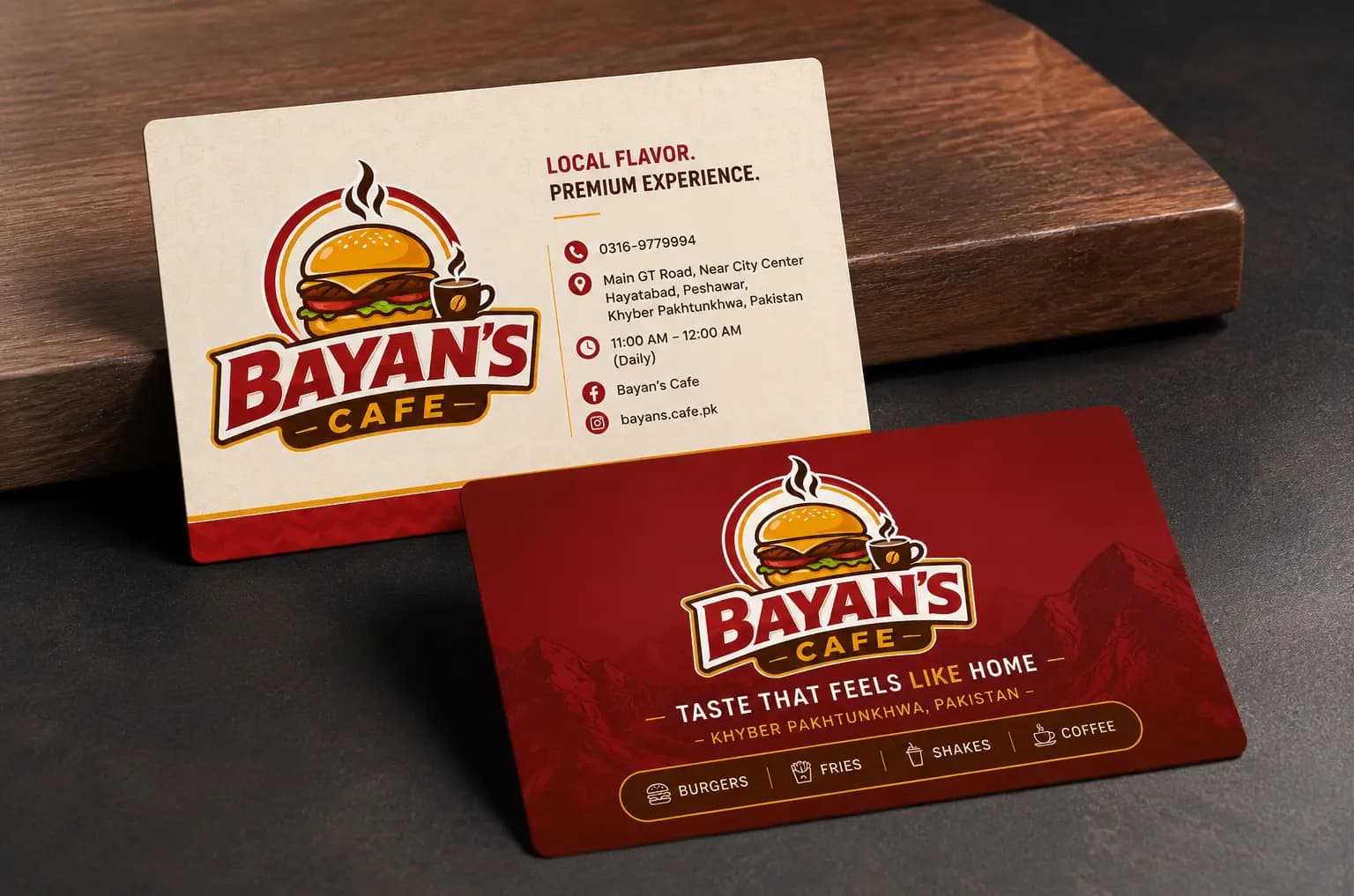 Bayan’s Cafe — Full Branding Kit — Business Cards