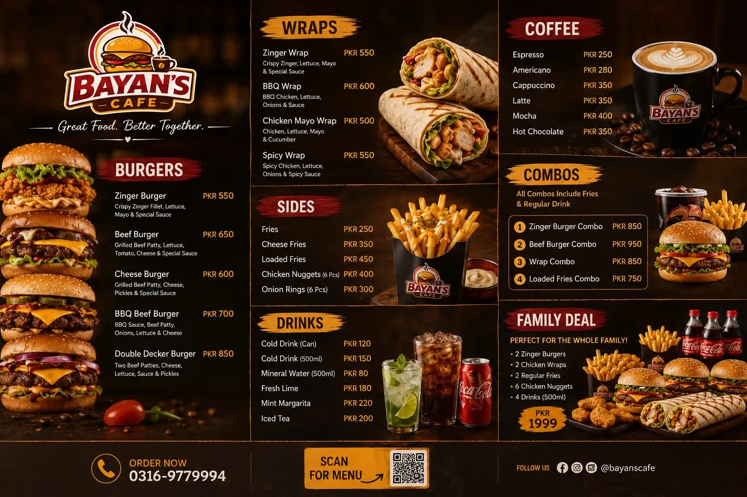 Bayan’s Cafe — Full Branding Kit — Menu Board
