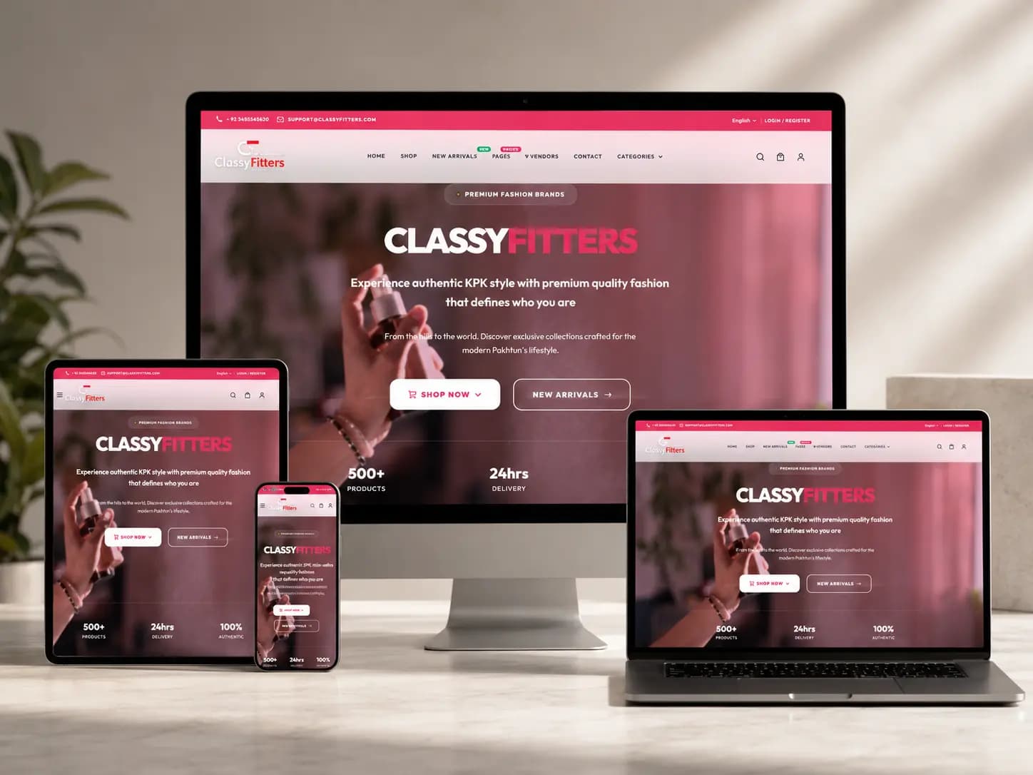 Classy Fitters — E-Commerce Store — Hero Section